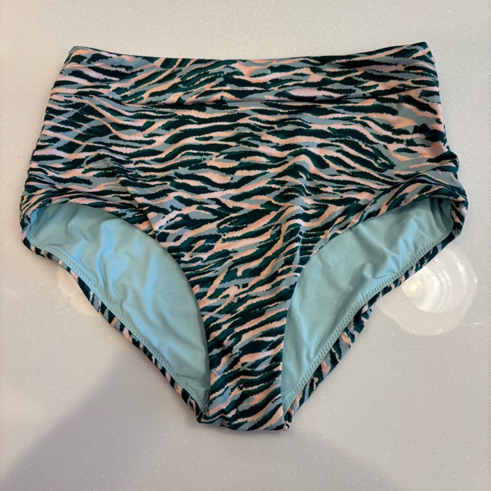 Seafolly Zebra Print Bikini Blue Black Pink Bottom US 6 Australia 10